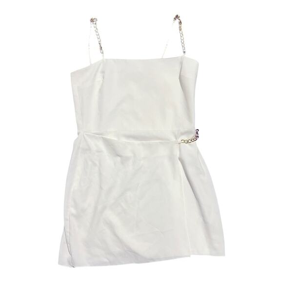 Amanda Uprichard Revolve Mini Asymmetrical Stilla Wrap Dress Chain Size Large - Picture 4 of 8